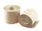 Rolls of non-whitened toilet paper