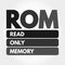 ROM - Read Only Memory acronym, technology concept background