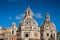 Roma street view. Domes of the old architecture in Italy