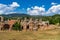 The Roman amphitheater of Amiternum near San Vittorino in the Aquila, Italy