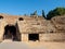 Roman Amphitheater of Merida, in Merida, Spain, on a sunny day