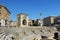 Roman amphitheater with palaces of the Sedile and the INA Istituto Nazionale delle Assicurazioni in Sant`Oronzo square in Lecce,