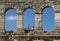 Roman Amphitheater, view of the Arena (colosseum) in Pula, Croatia