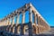 roman aqueduct, segovia, spain, under clear blue sky