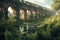 roman aqueducts surrounded by nature