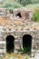 Roman bathhouse and columns in Al Mina archaeological site, Tyre, Lebanon