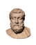 Roman bust of Greek philosopher Metrodorus of Lampsacus 331-278 BC.