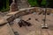 Roman catapult - view from above at Sant`Angelo Castle Italy