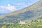 Roman Catholic Church and Green Mountains in Tivoli Town, Italy