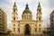 Roman catholic church. Saint Stephen Basilica, landmark attraction in Budapest, Hungary