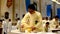 Roman Catholic priests taking communion during congregation mass