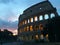 Roman Colloseum in Rome, Italy in the evening