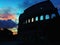 Roman Colloseum in Rome, Italy in the evening