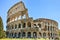 Roman Colosseum architecture landmark in a tilt shift photography. Rome, Italy