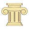 Roman column icon, cartoon style