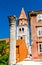 Roman column and Saint Simeon Church in Zadar, Croatia