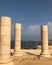 Roman columns in Caesarea, Israel