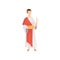 Roman emperor, man in traditional clothes of Ancient Rome vector Illustration on a white background