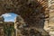 Roman fortress Histria â€“ view under the stone arch,