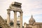 Roman Forum architecture ruins in Rome, Italy. Italian ancient buildings and landmarks