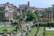 The Roman Forum with the Colosseum in the background, Rome, Ita