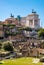 Roman Forum Romanum with Altare della Patria and Campidoglio Capitoline aside Palatine in Rome in Italy