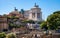 Roman Forum Romanum with Altare della Patria and Campidoglio Capitoline aside Palatine in Rome in Italy