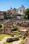 Roman Forum Romanum with Altare della Patria and Campidoglio Capitoline aside Palatine in Rome in Italy