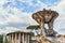 Roman Fountain of Tritons (by Carlo F. Bizzaccheri ) and Basilica of Saint Mary in Cosmedin