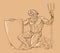 Roman God Neptune or poseidon