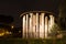 Roman hercules temple at night