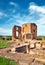 Roman landscape with old brick ruins on Appia Way