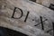 Roman letters close up still on a marble surface