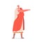 Roman Man Governor or Speaker in Traditional Clothes, Ancient Citizen of Rome Male Character in Red Cape and White Toga