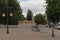 Roman mausoleum  along Jardines de la Victoria city park in Cordoba, Spain