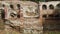 Roman necropolis columbarium graves in archaeological excavations of Ostia Antica