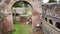 Roman necropolis columbarium graves in archaeological excavations of Ostia Antica