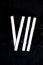 Roman numeral seven in white on a black background