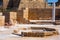 Roman old stone public bath in caesarea Archaeological site close to Herod the Great hippodrome