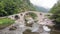 Roman Old stronework,devil bridge, from the ottoman on eastern europe, at Bulgaria. Medieval structure over the river in rhodope.