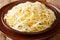 Roman pasta with black pepper and cheese close-up in a plate. horizontal