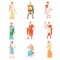 Roman People Characters as Cultural Ethnicity from Classical Antiquity Vector Set