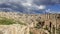 Roman ruins against the clouds, Jerash, Jordan