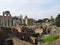 Roman ruins. Complete view of Mont Palatino, ruins of Roman Forum