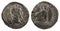 Roman silver denarius coin of Emperor Septimius Severus isolated on a white background