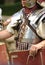 Roman soldier holding shield