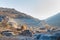 Roman stone amphitheater ruins panorama in ephesus Archaeological site in turkey