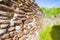 Roman stone and brick damaged wall Italy