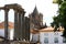 Roman Temple and cathedral in Evora, Portugal