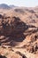 Roman theather top view in Petra ruin and ancient city in Jordan, Arab